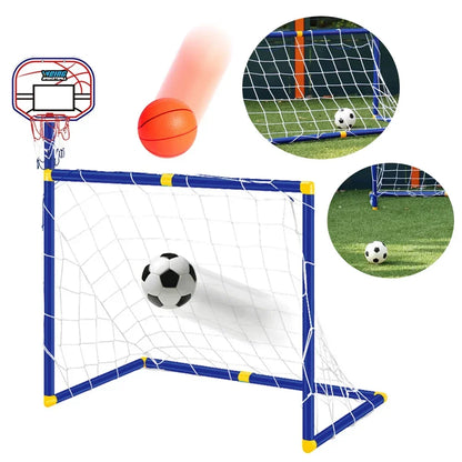Kmoist 2 In 1 Sports Toy Basketball Stand Football Goal